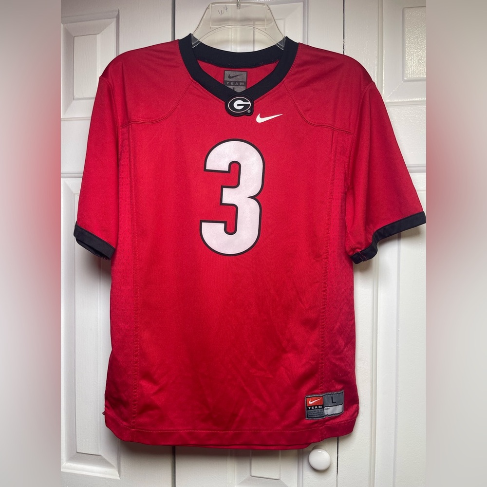 Georgia Bulldogs Jersey Youth Large Red‎ NCAA Football Nike Team UGA #3